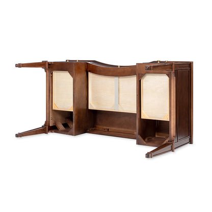 Dauphin Gold Accent 5-Drawer Wood Executive Desk dark walnut ash veneer with detached legs on Tampa Home & Garden Store