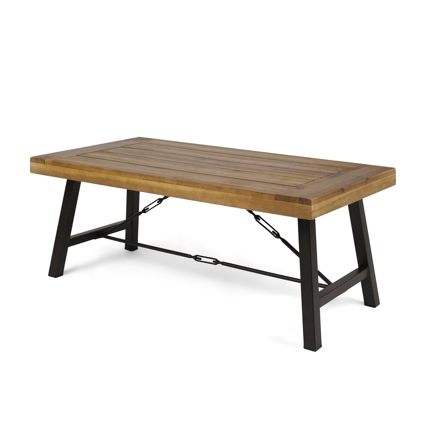 Modern Outdoor Acacia And Metal Coffee Table