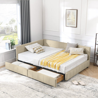Mid-Century Upholstered Bed Frame and Backrest
