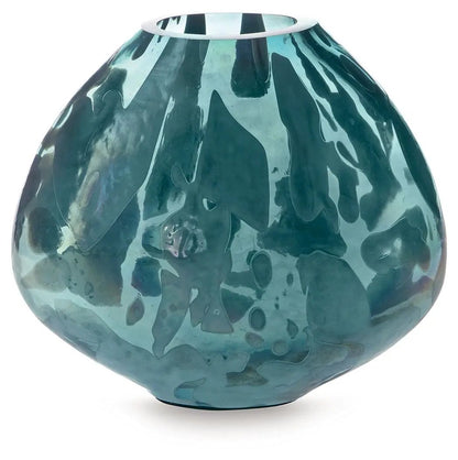 Cartshaw Vase in Iridescent Teal, 7 Inches