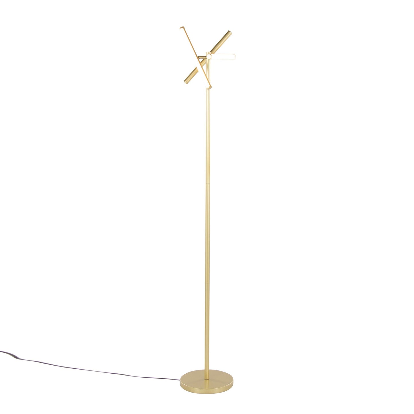 Icicle Modern Swivel Floor Lamp in gold finish with intersecting arms by HouseOfZazla on Tampa Home & Garden Store