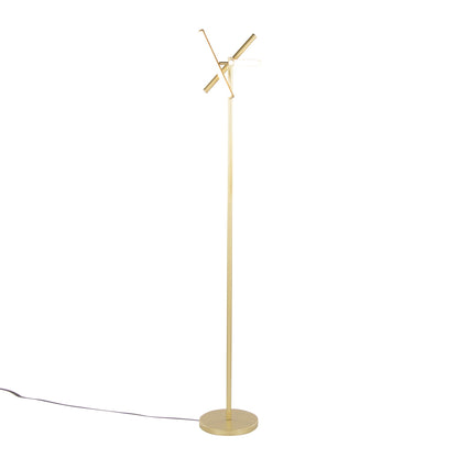 Icicle Modern Swivel Floor Lamp in gold finish with intersecting arms by HouseOfZazla on Tampa Home & Garden Store