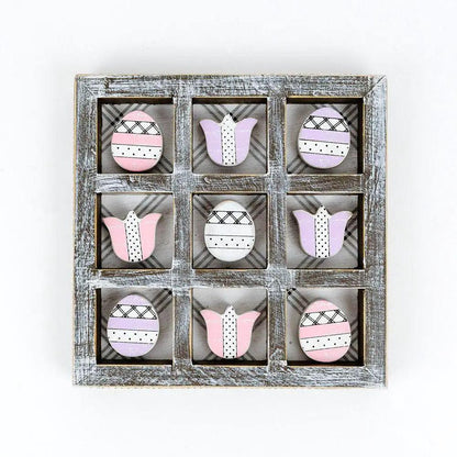 Wooden Easter and Spring Tic Tac Toe Set