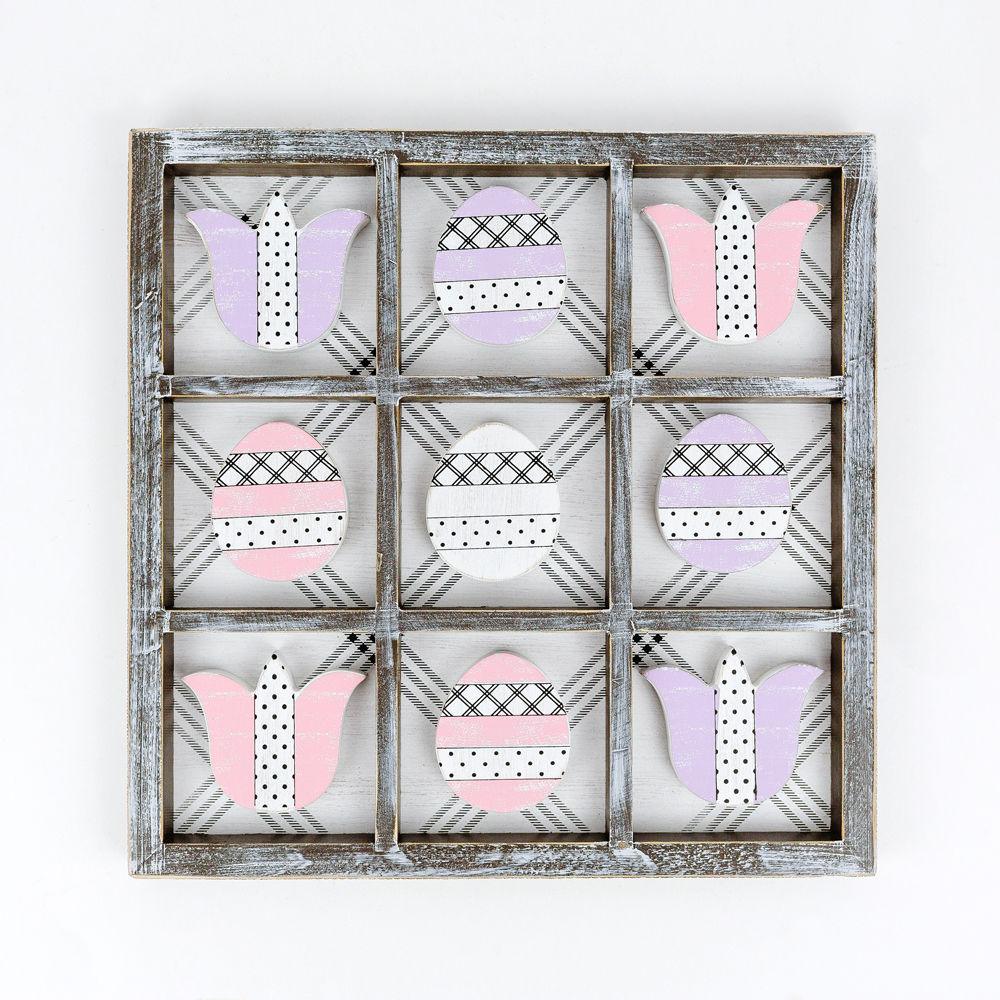 Wooden Easter and Spring Tic Tac Toe Set