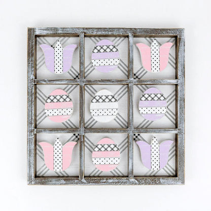 Wooden Easter and Spring Tic Tac Toe Set