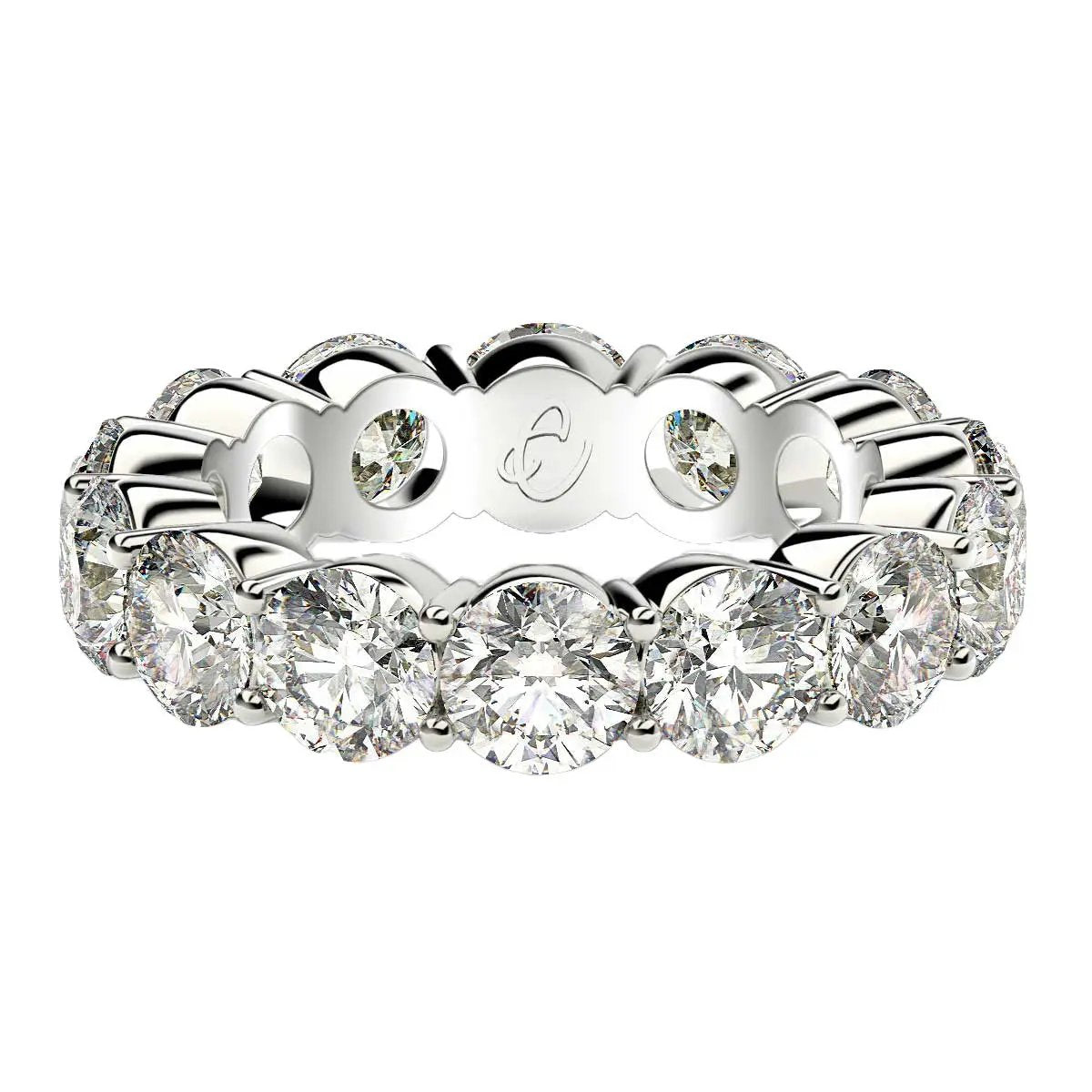 Round cut lab grown diamond eternity ring in 14k white gold, 6 ctw FG/VS2 by Bids.com on Tampa Home & Garden Store