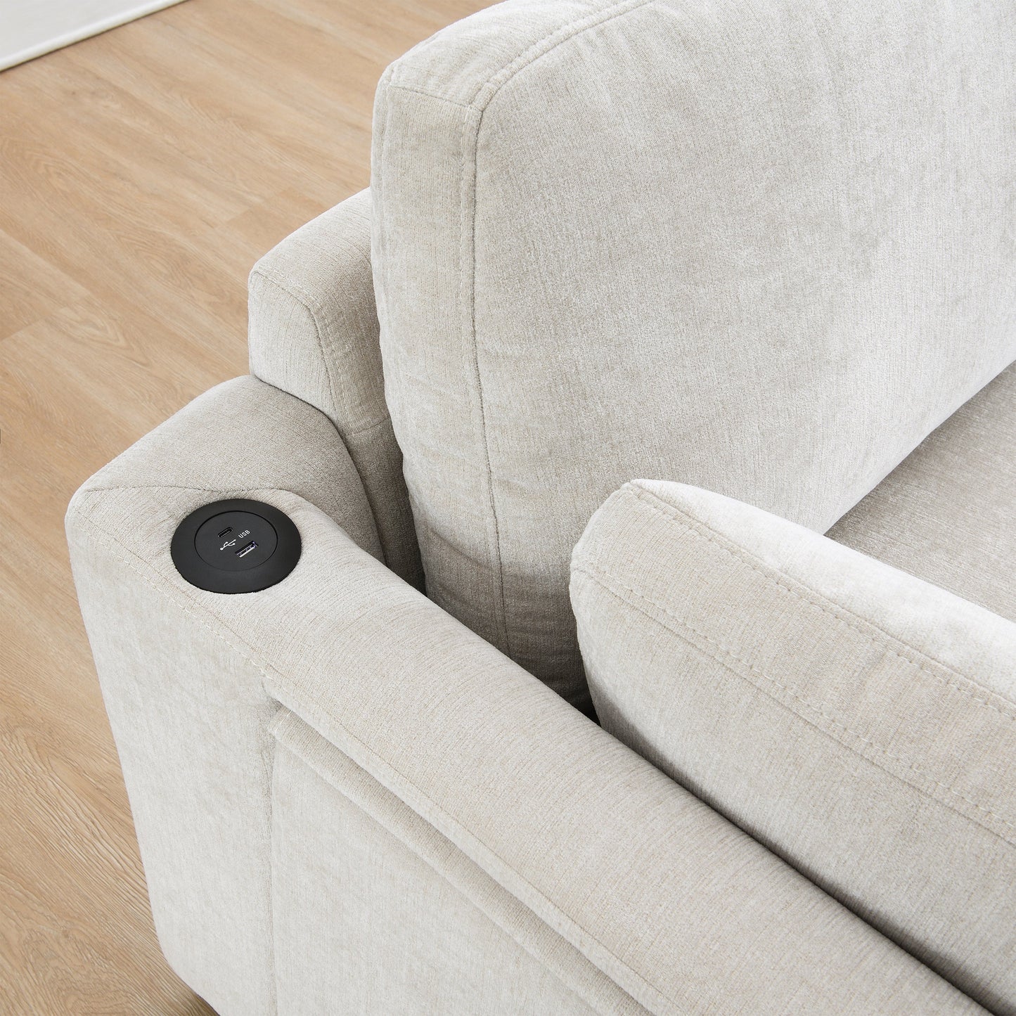 Modern Chenille Modular Sectional Sofa and Seat