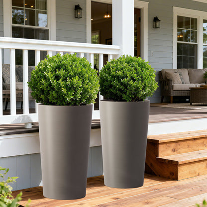 Planter For Outdoor by HouseOfZazla: large matte gray outdoor planters on a porch on Tampa Home & Garden Store