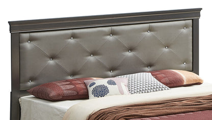 Transitional Tufted Bed and Textured Footboard
