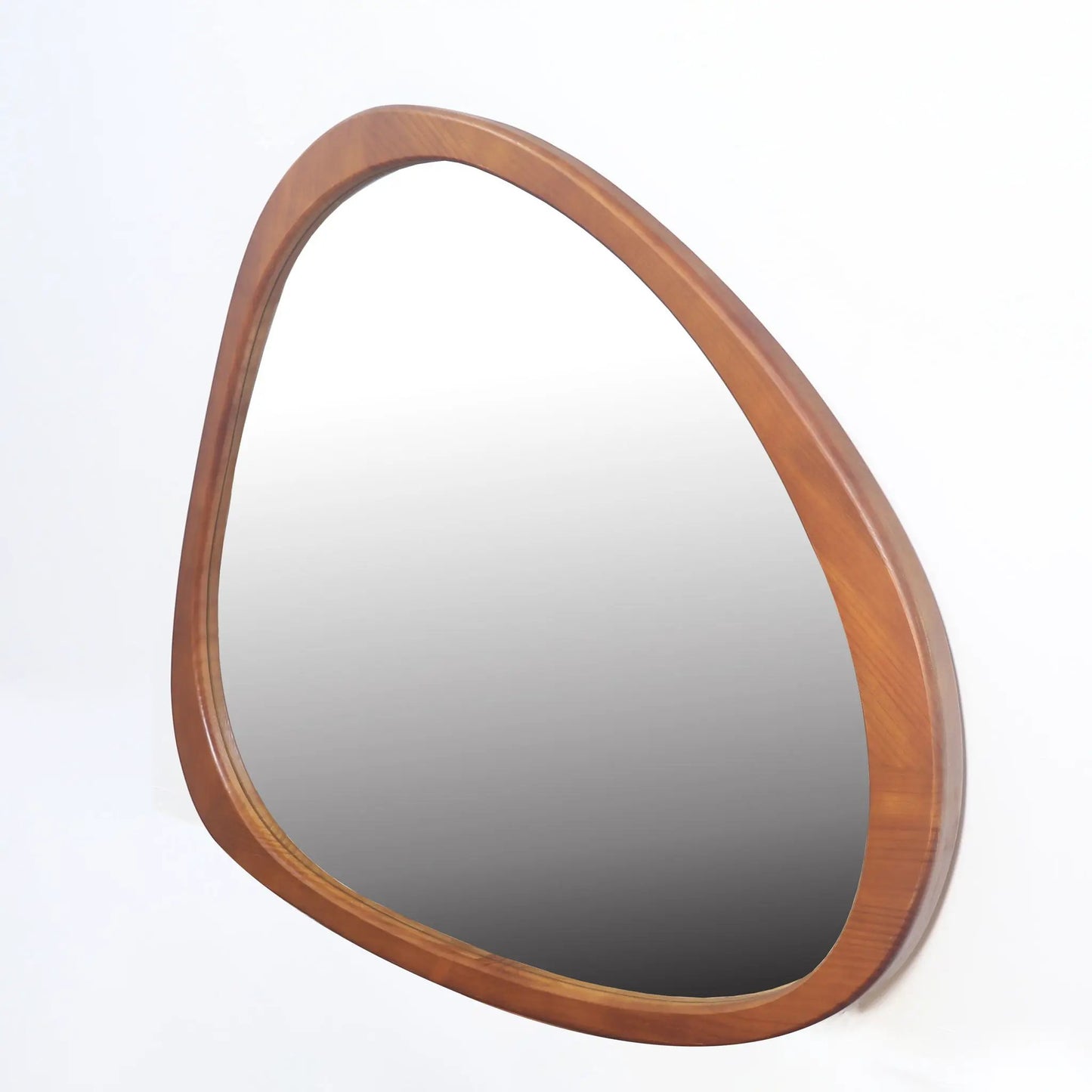 Asymmetrical Wall Mirror with Wooden Frame