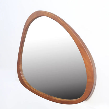 Asymmetrical Wall Mirror with Wooden Frame