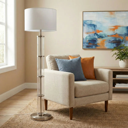 Nimbus Floor Lamp with 3 Way Rotary Switch Glass
