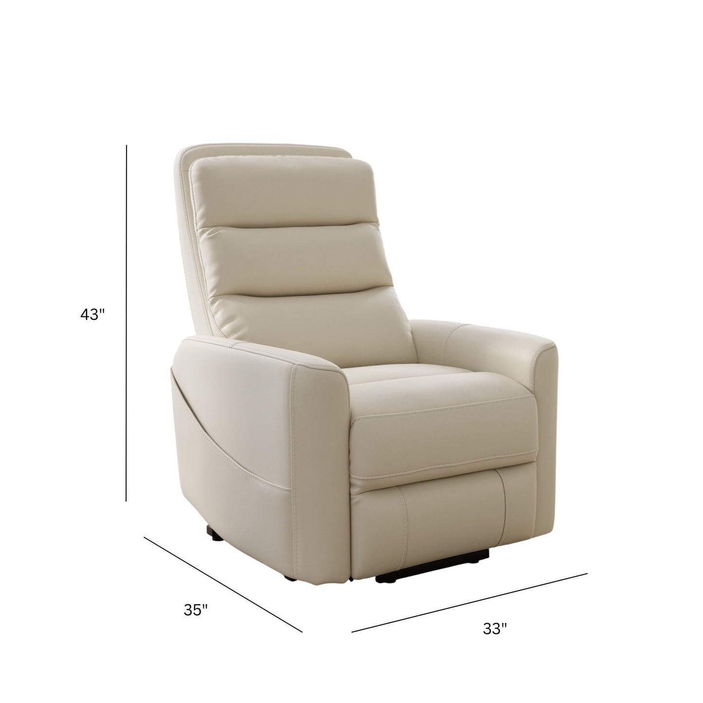Bentley Power Lift Chair beige leather with USB charging and full recline by HouseOfZazla on Tampa Home & Garden Store