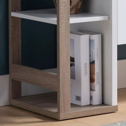 Sideboard with white shelves and dark taupe frame, 4-shelf organizer on Tampa Home & Garden Store