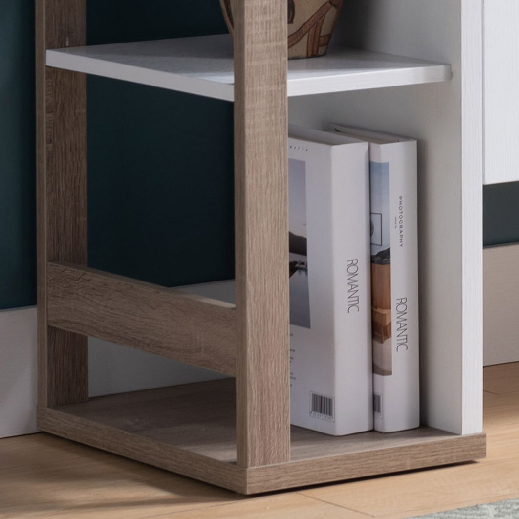 Modern White and Taupe Kitchen Buffet Cabinet