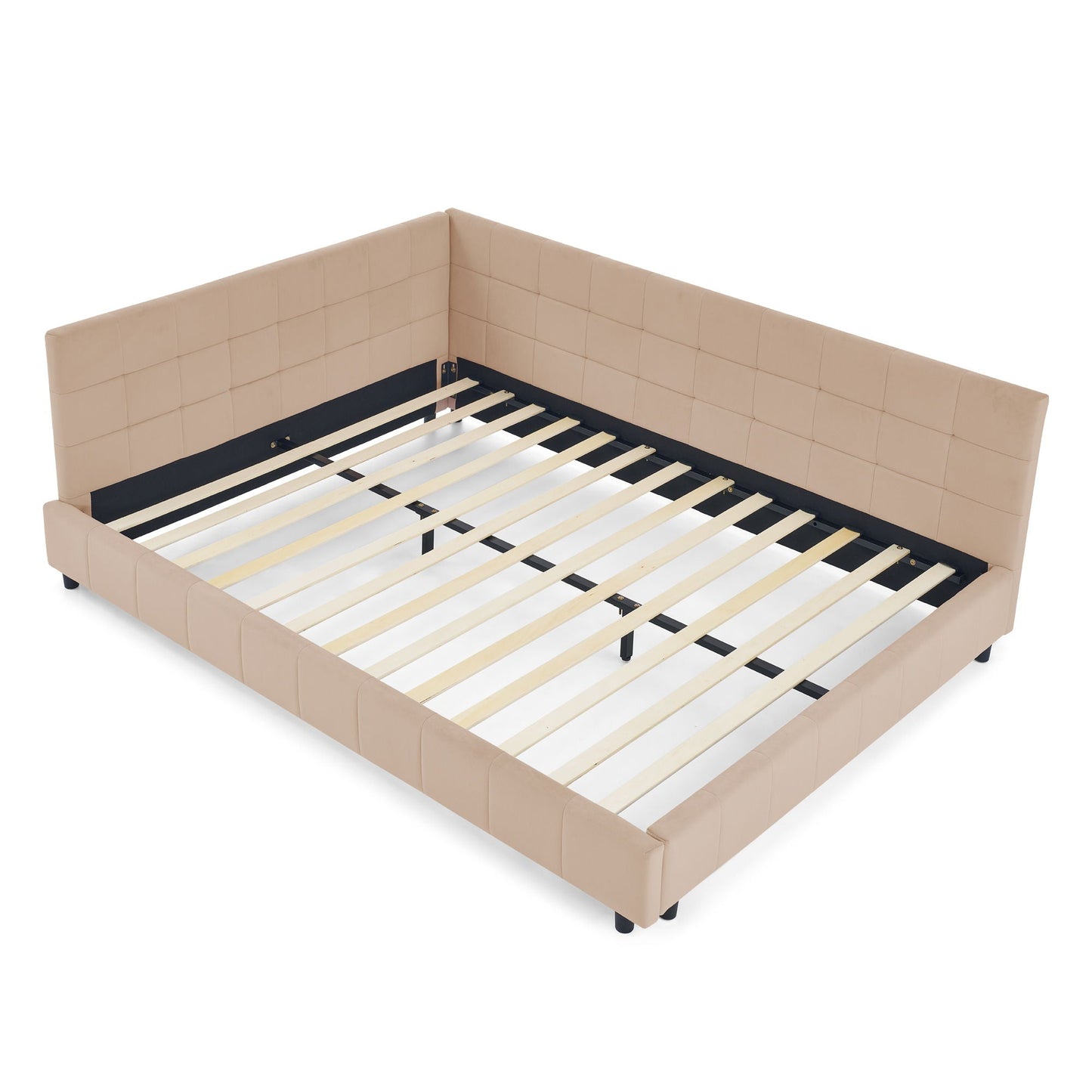 Mid-Century Upholstered Bed Frame and Backrest