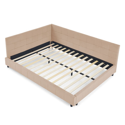 Mid-Century Upholstered Bed Frame and Backrest