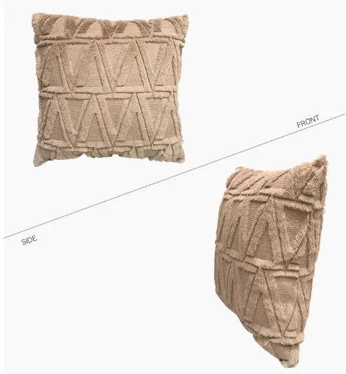 Plush Solid Color Sofa Pillowcase for Living Room
