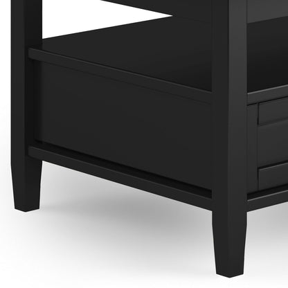 Warm shaker coffee table with drawer and lower shelf in black finish on Tampa Home & Garden Store