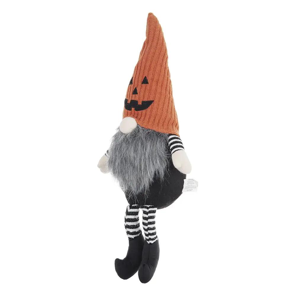 Sitting Gnome with Knit Hat for Halloween Decor