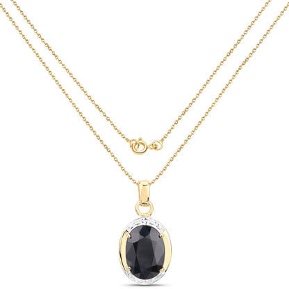 7.50 Carat Black Sapphire pendant on gold chain with oval stone accent by Bids.com on Tampa Home & Garden Store