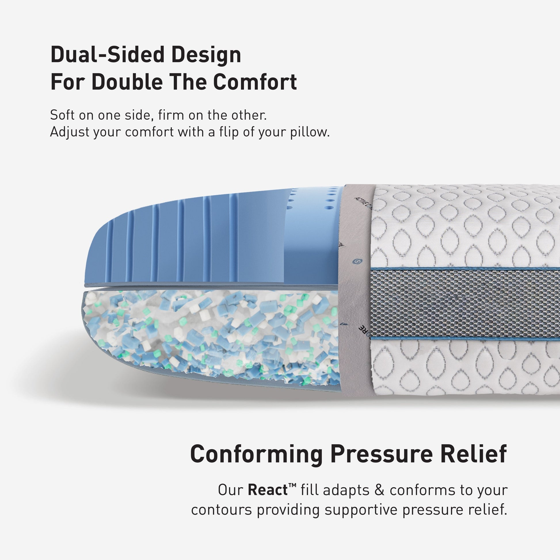 BedGear Frost Performance cooling pillow blue foam core by HouseOfZazla size 2.0 on Tampa Home & Garden Store