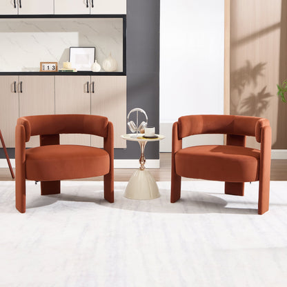 Velvet accent chairs (2) for living room by HouseOfZazla in burnt orange on Tampa Home & Garden Store