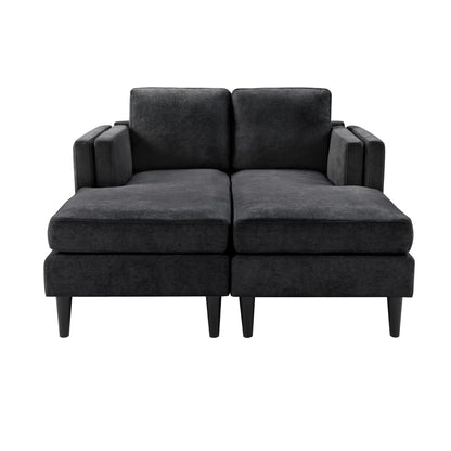 Chaise Lounge Sofa Bed With Dual Layer Armrests
