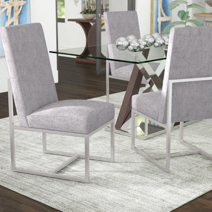 Element dining chair grey upholstered side chair with metal frame set of 4 on Tampa Home & Garden Store