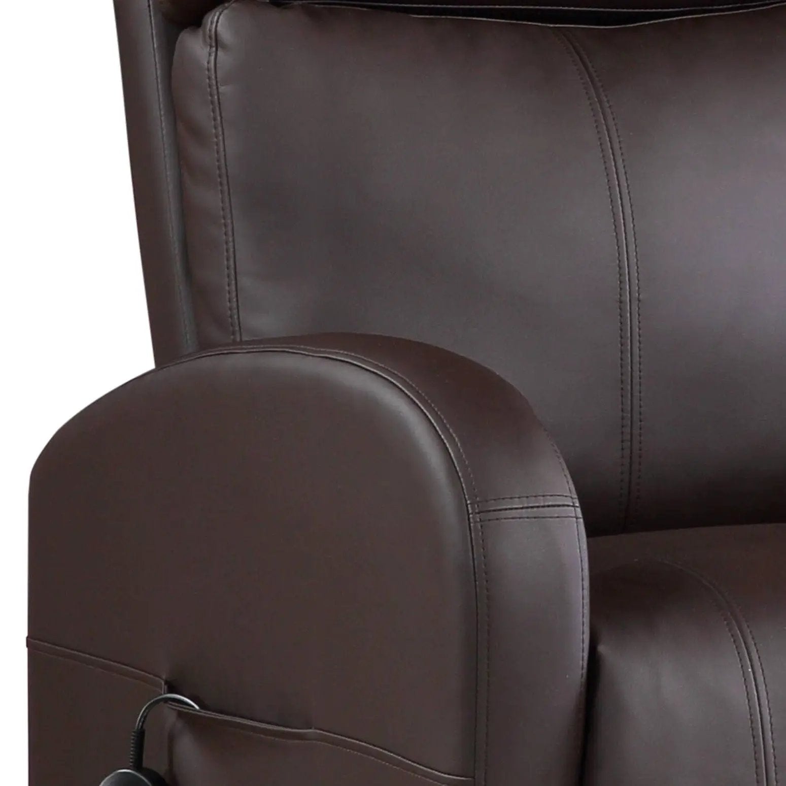 Ricardo Power Motion Recliner With Lift dark brown leather, padded back Unique Piece Furniture on Tampa Home & Garden Store