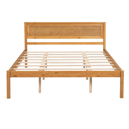 Platform Bed Frame With Headboard in Espresso