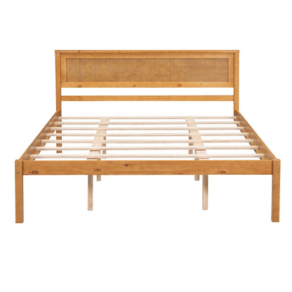 Strong Espresso Wood Platform Bed and Headboard