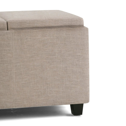 Avalon Upholstered Storage Ottoman With Trays