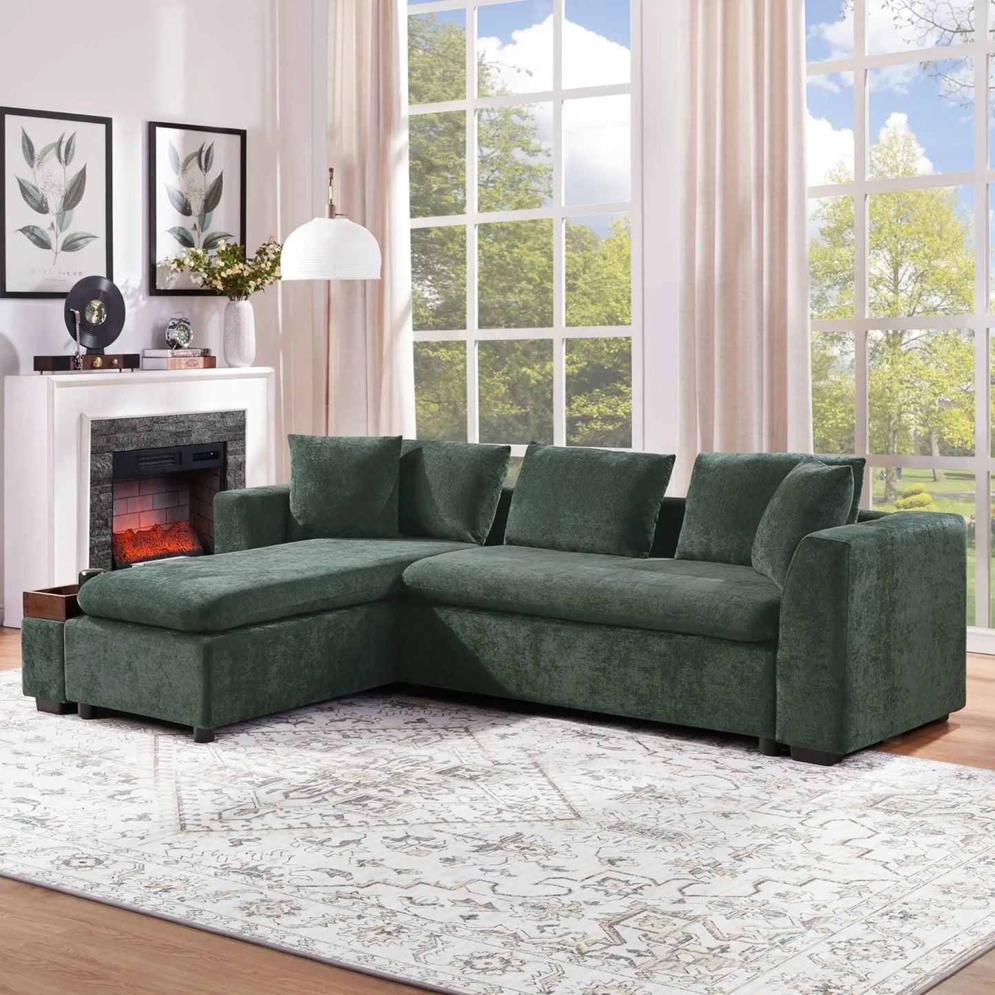 Modern L Shaped Sectional Sofa with Storage