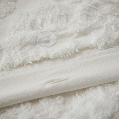 Duvet cover set King/Cal King tufted cotton chenille damask off-white with button closure on Tampa Home & Garden Store