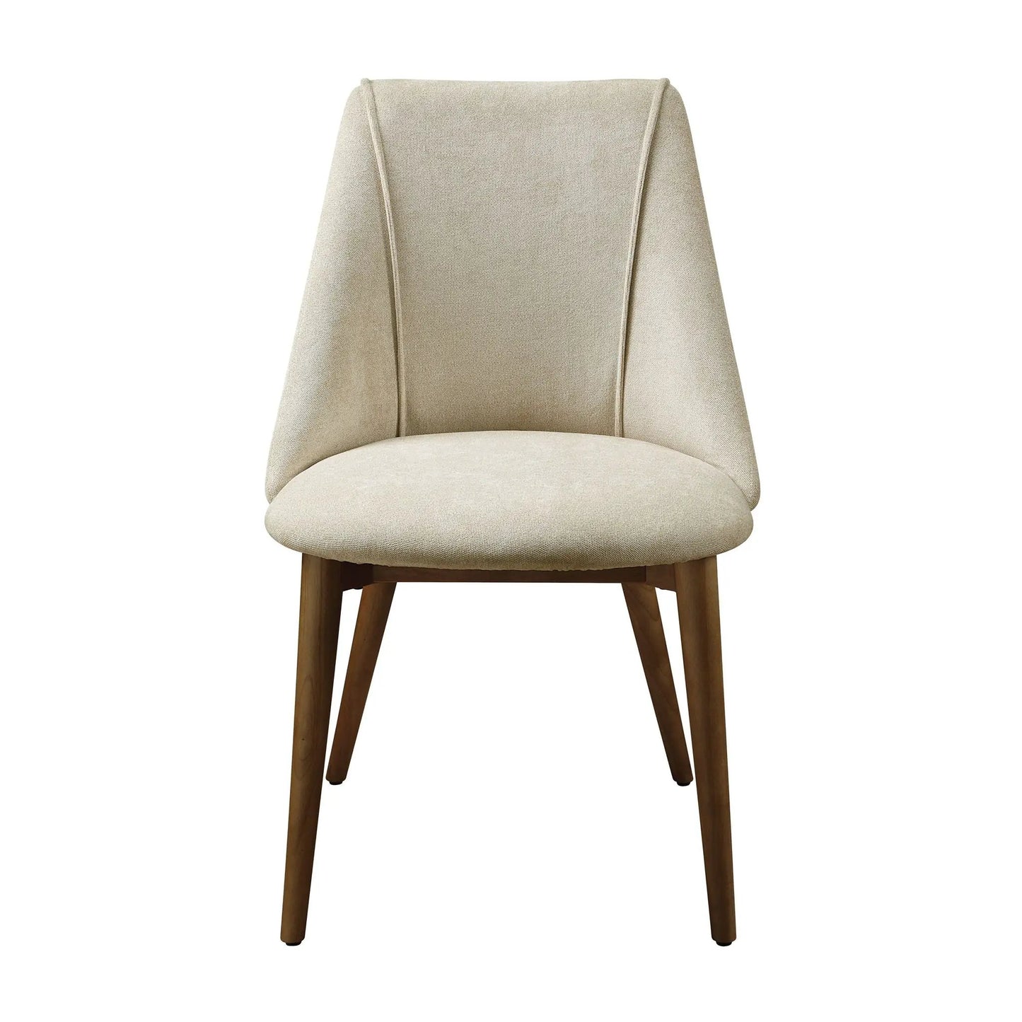 Willene Polished Microfiber Side Chair beige with wooden legs on Tampa Home & Garden Store