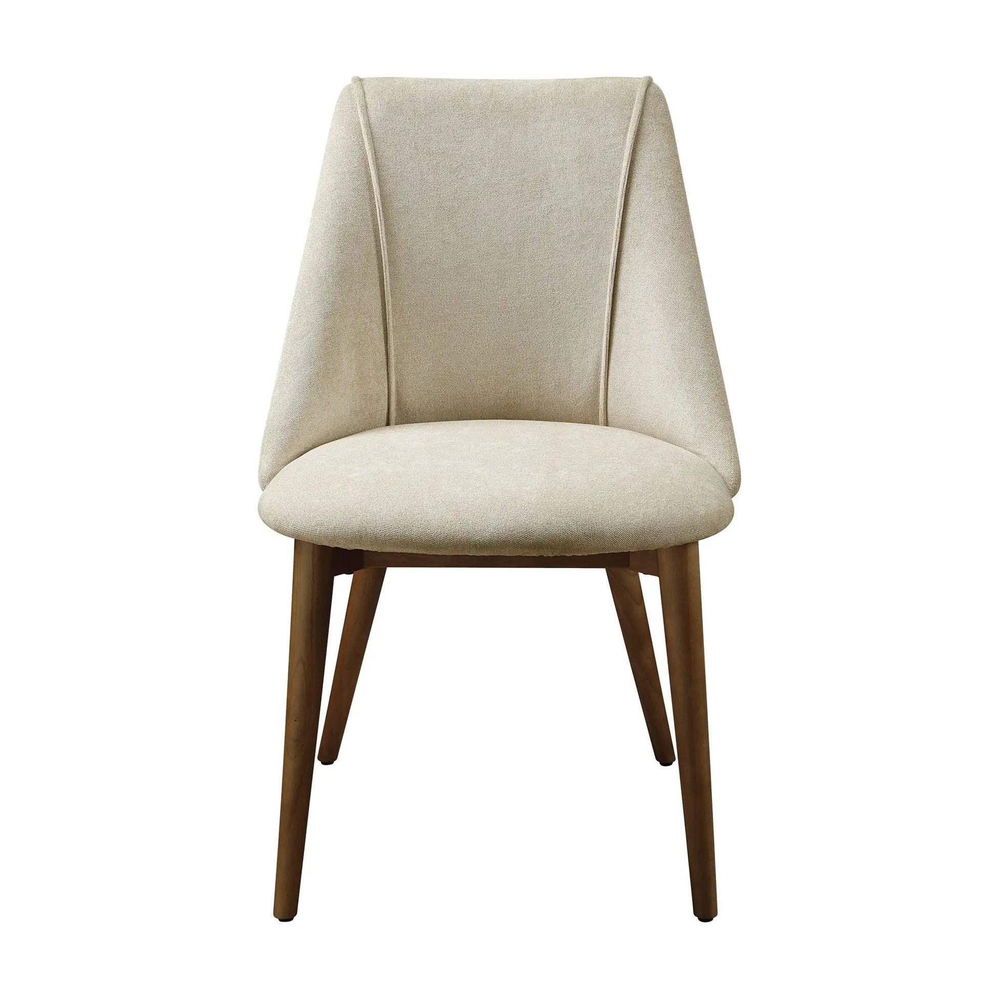 Willene Polished Microfiber Side Chair beige with wooden legs on Tampa Home & Garden Store