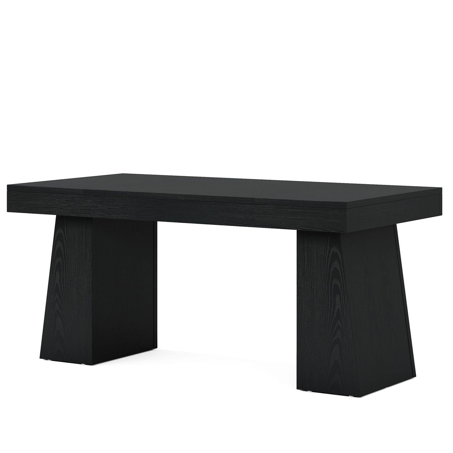 Executive Desk with double trapezoid base in black wood finish, HouseOfZazla on Tampa Home & Garden Store