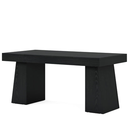 Executive Desk with double trapezoid base in black wood finish, HouseOfZazla on Tampa Home & Garden Store