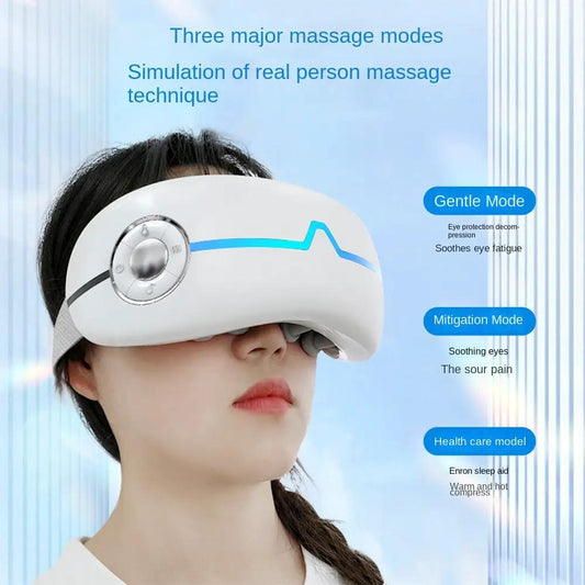 Eye Care Steam Humidifying Massager Eye Mask white with blue accents, electric eye massager on Tampa Home & Garden Store