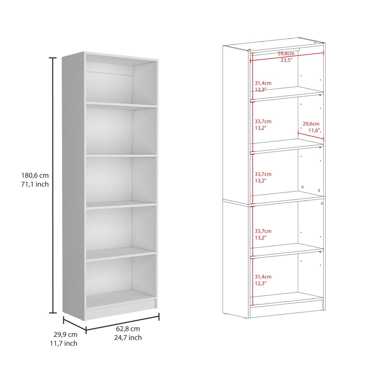 3 Piece Living Room Set with Bookcases in white by HouseOfZazla, tall bookshelf on Tampa Home & Garden Store