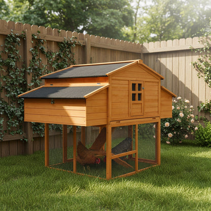 Outdoor Wooden Chicken House and Nesting Box