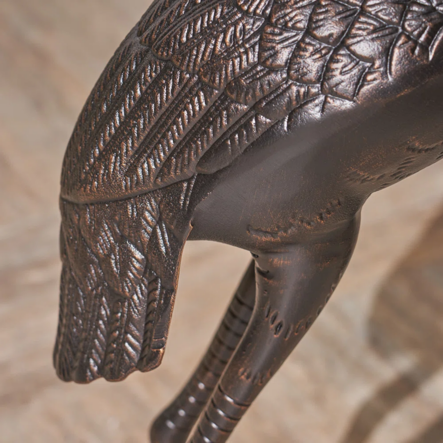 Cranes outdoor decor sculpture in bronze with detailed feather texture by HouseOfZazla on Tampa Home & Garden Store