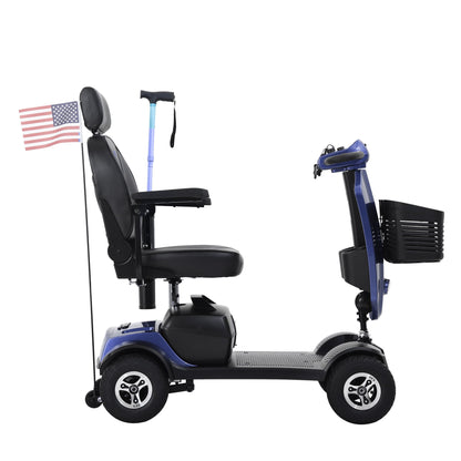 Compact 4 Wheel Mobility Scooter and a Basket