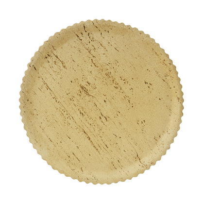 Outdoor side table antique brown round top with cork texture by HouseOfZazla MGO on Tampa Home & Garden Store
