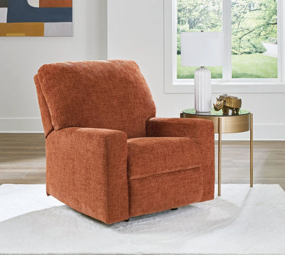 Aviemore Rocker Recliner in rust-orange textured fabric upholstery on Tampa Home & Garden Store