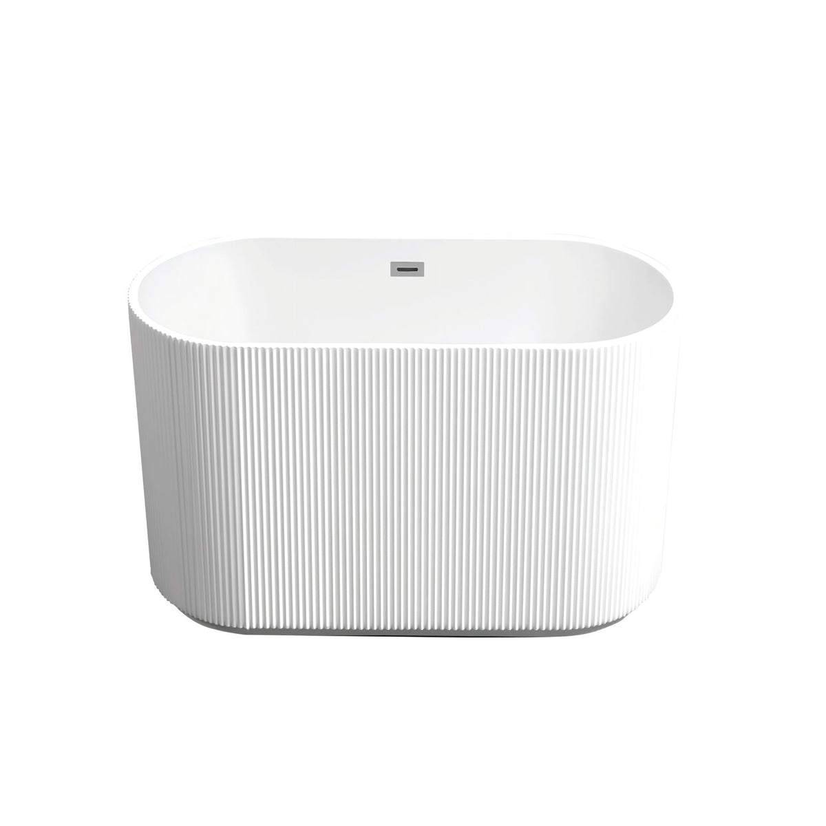 Modern Double Wall Freestanding Soaker Tub by HouseOfZazla, white ribbed exterior on Tampa Home & Garden Store