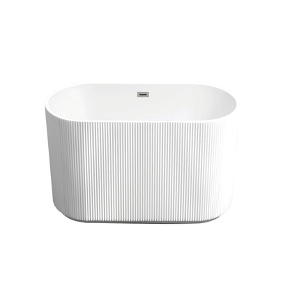 Modern Double Wall Freestanding Soaker Tub by HouseOfZazla, white ribbed exterior on Tampa Home & Garden Store