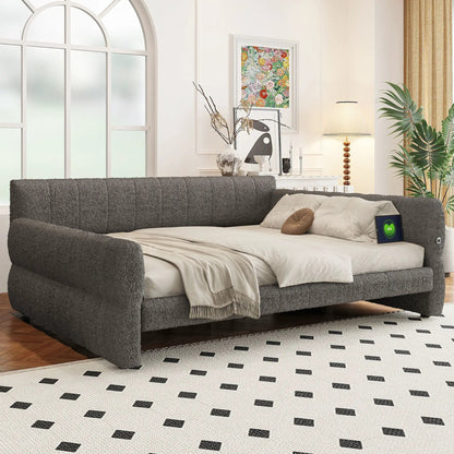 Upholstered Platform Bed With USB Charging Ports