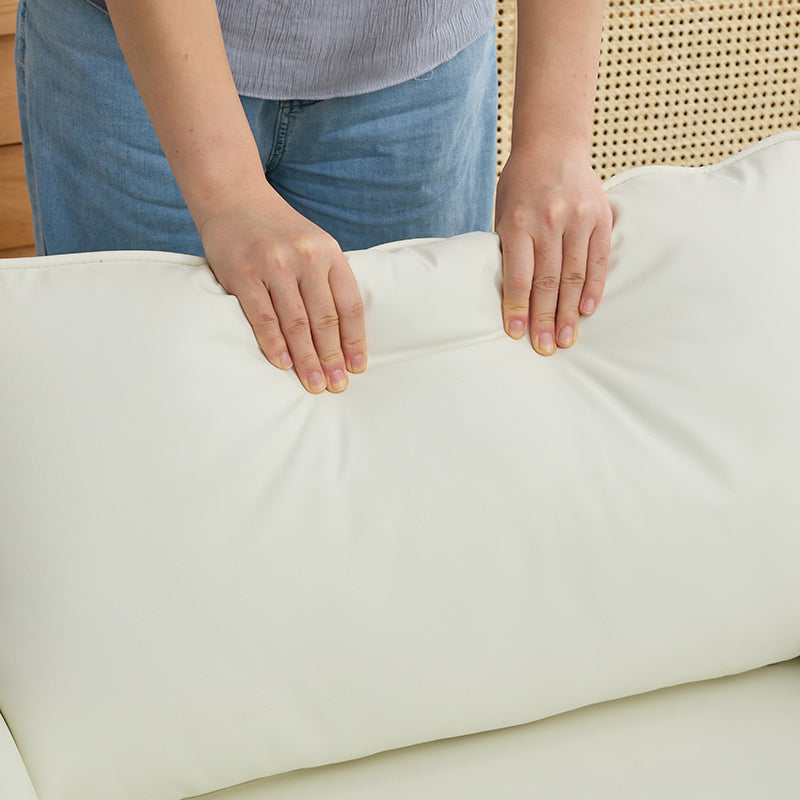TS Cat Paw leather upholstered sofa 2pc by HouseOfZazla in cream on Tampa Home & Garden Store